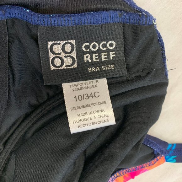 ❄️  COCO REEF WOMENS RUFFLE UNDERWIRE SWIMSUIT ONE PIECE SIZE 10/34C  ❄️ - Picture 5 of 5